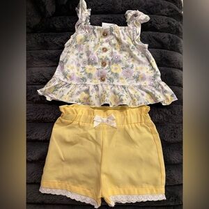 Nicole Miller Yellow Kids Shorts with Bow
